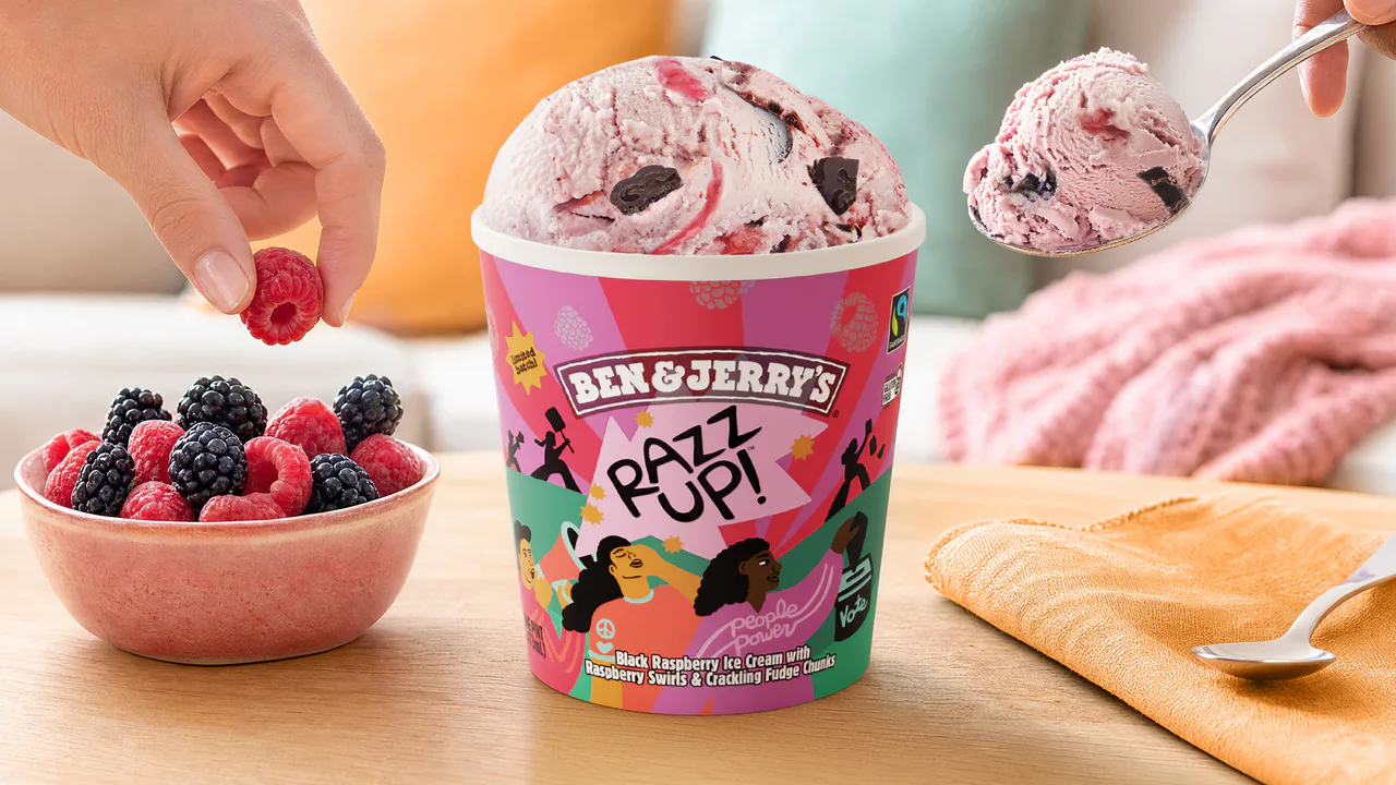 Кампанія Ben & Jerry’s для нового малинового морозива Razz Up