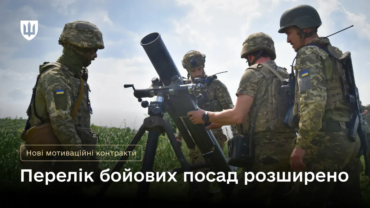 Українські військовослужбовці готують міномет до стрільби на польовій позиції